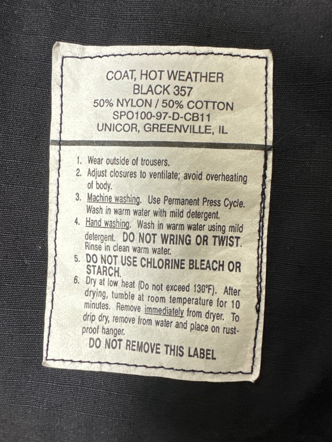 US Army Original BDU 자켓 black 357 상품이미지4