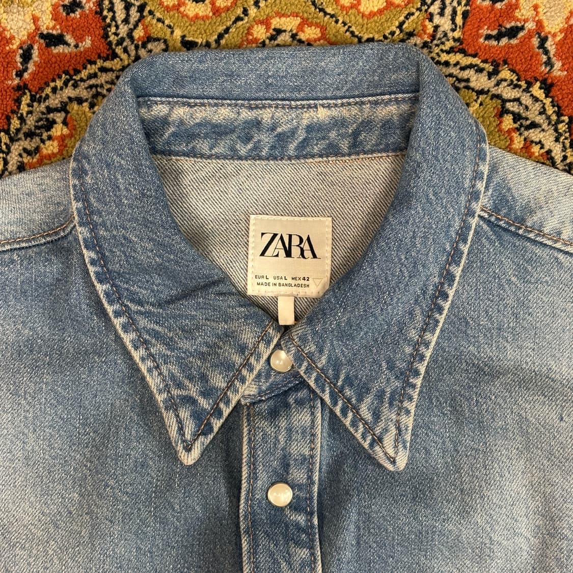 [L] ZARA 자라 웨스턴 데님 셔츠 상품이미지3