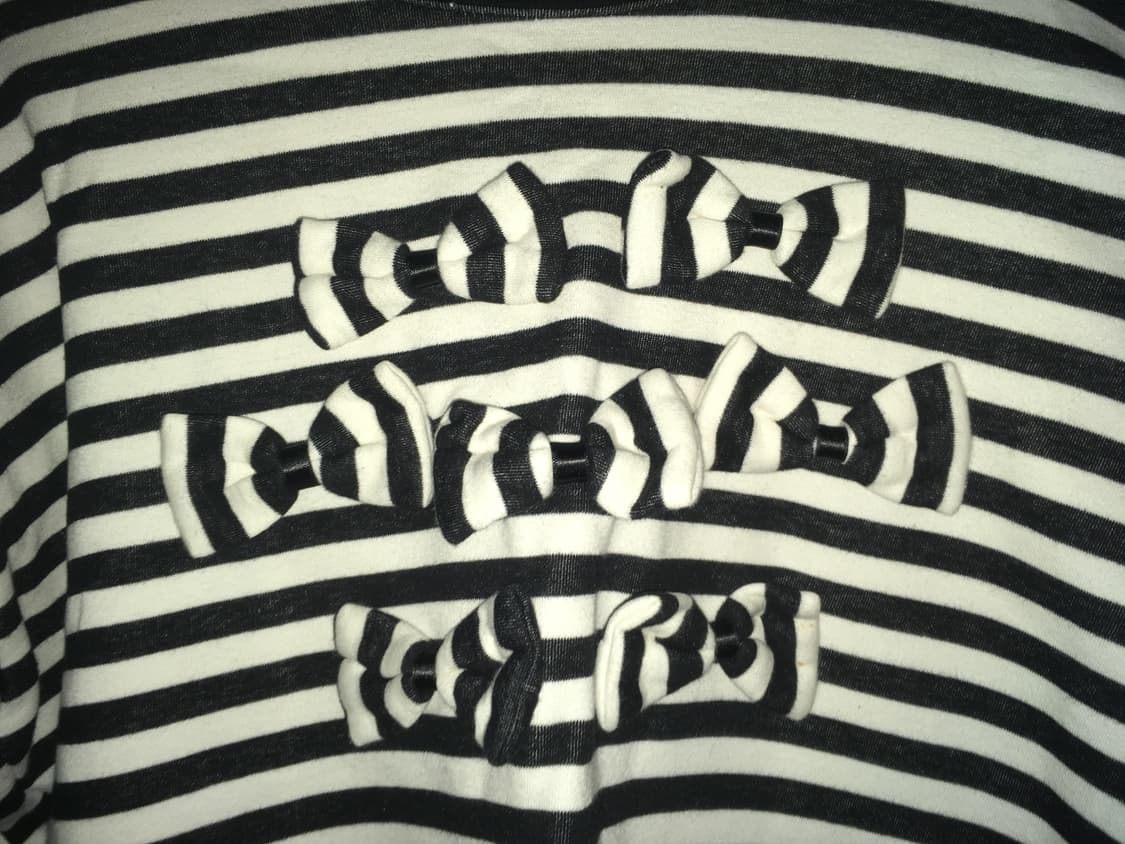 리본 줄무늬 기모 맨투맨 상품이미지2