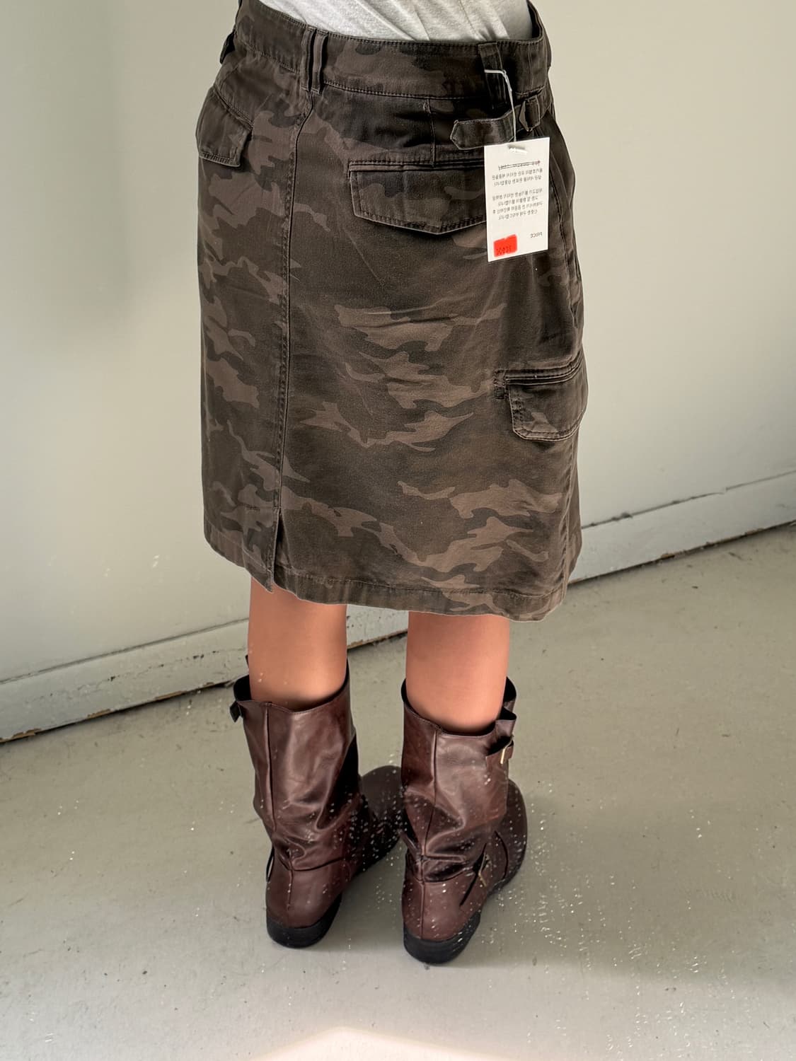 일본빈티지 카모 카고 미디스커트 상품이미지3