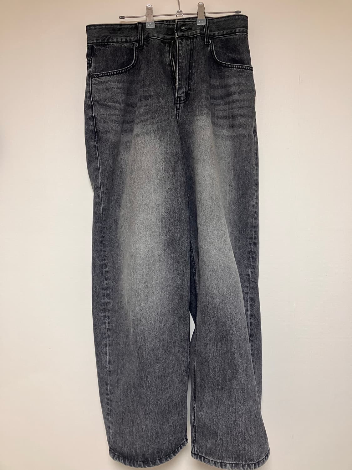 다이브인 loosed wide denim pants washed blac 상품이미지4