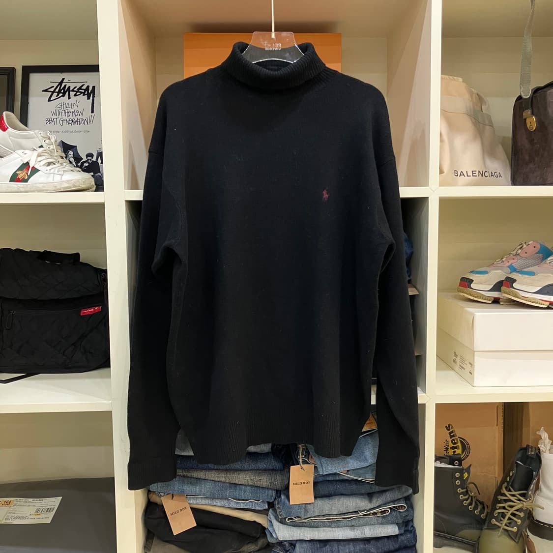 폴로 랄프로렌 블랙 터틀넥 니트 100 상품이미지1
