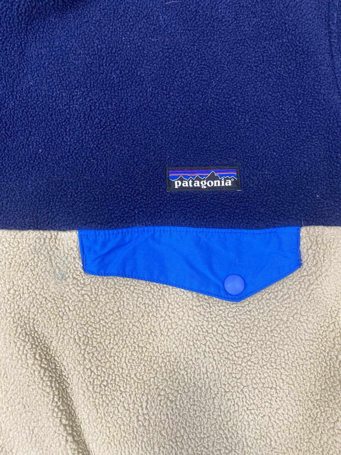 13FW 파타고니아 신칠라 스냅-T 플리스 네이비 베이지 블루 포켓 상품이미지2