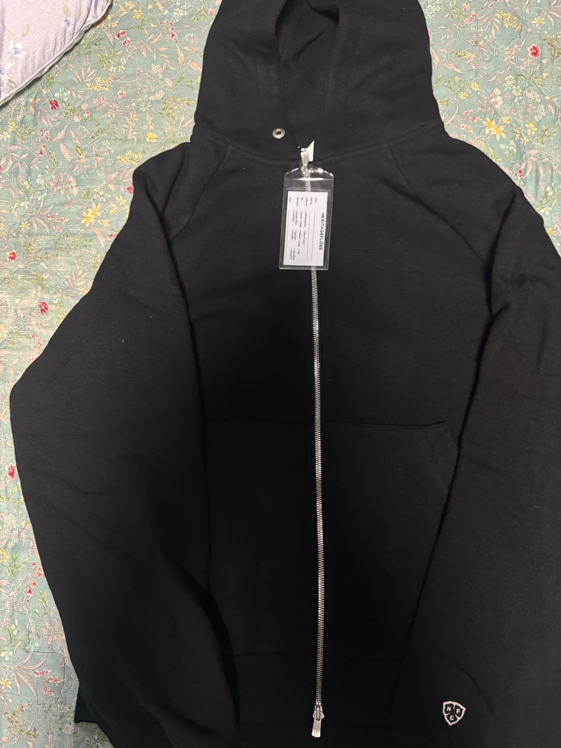 [새제품]헤리티지플로스 메리노울 후드집업 블랙 M 상품이미지4