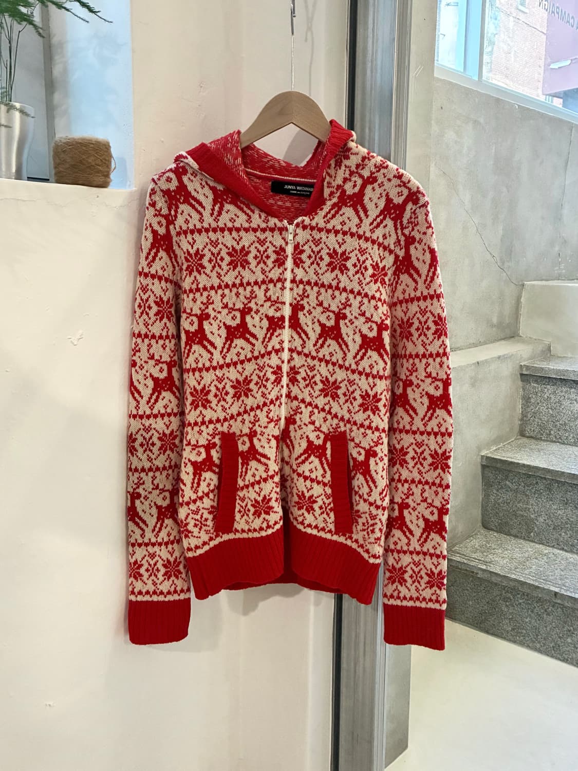 준야 와타나베 니트 후드집업 상품이미지1