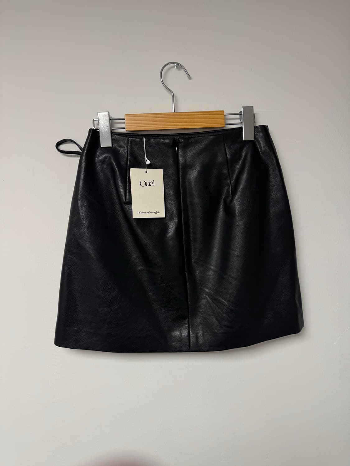 오앨 ouel 블랙 레더 가죽 랩 미니 스커트 S 새상품 상품이미지8