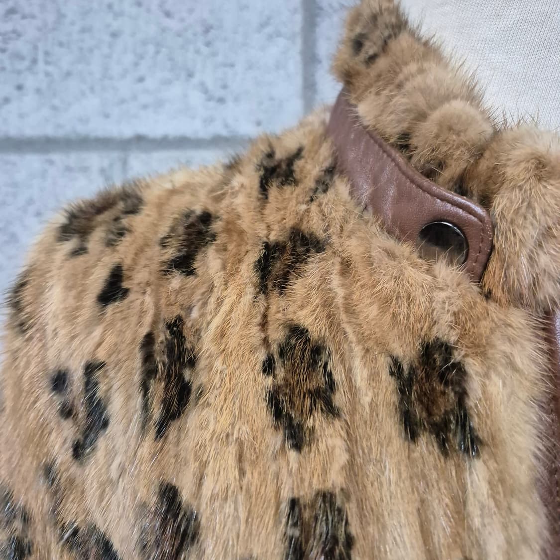 호피밍크트리밍 가죽자켓 상품이미지5