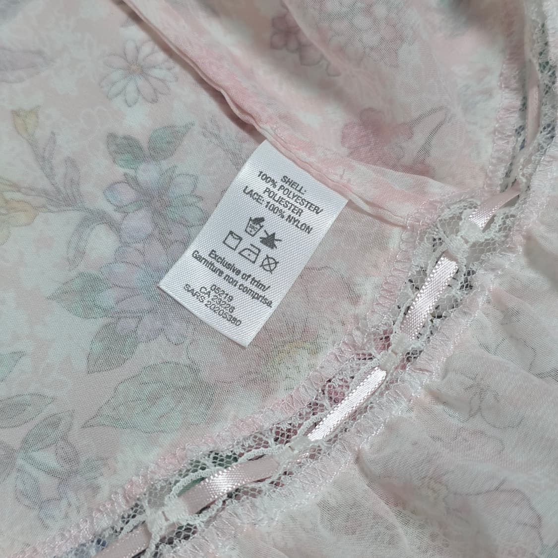 라센자 고전빈티지)히메갸루 핑크 레이스 리본 로맨틱 플로럴 슬립슬리브리스 상품이미지5