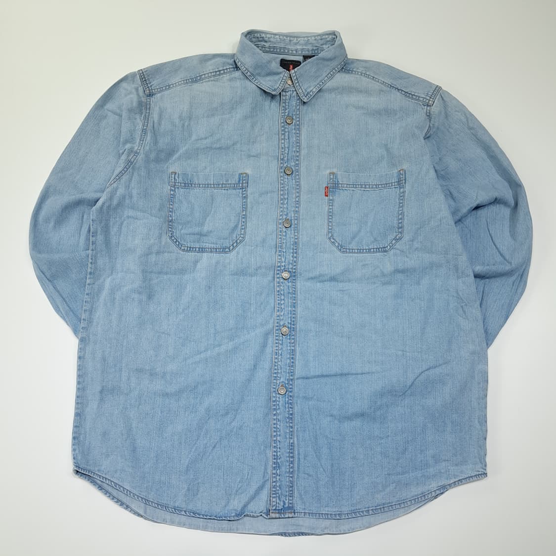 CL455 L 리바이스 90s 홍콩판 코튼 라이트워싱 데님셔츠 남방 상품이미지1