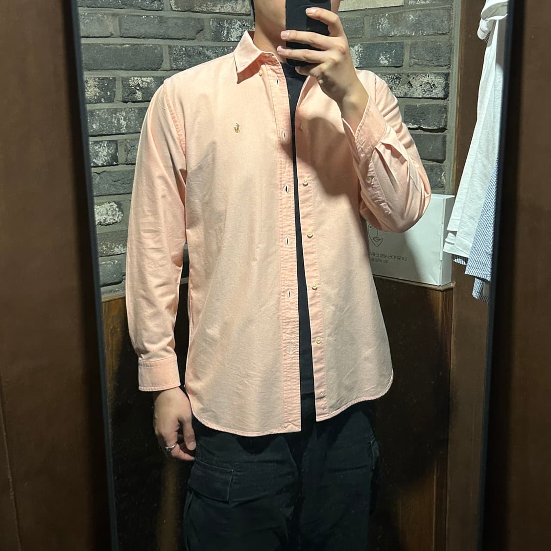 S) 폴로 랄프로렌 코랄 핑크 옥스포드 셔츠 상품이미지9