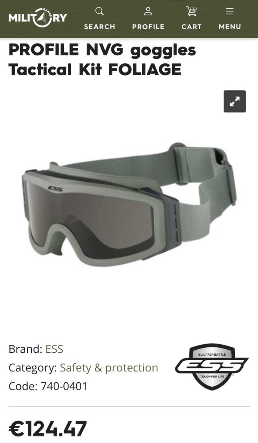 (거의 새것)ESS 미군 보급용 택티컬 전술 고글 상품이미지2