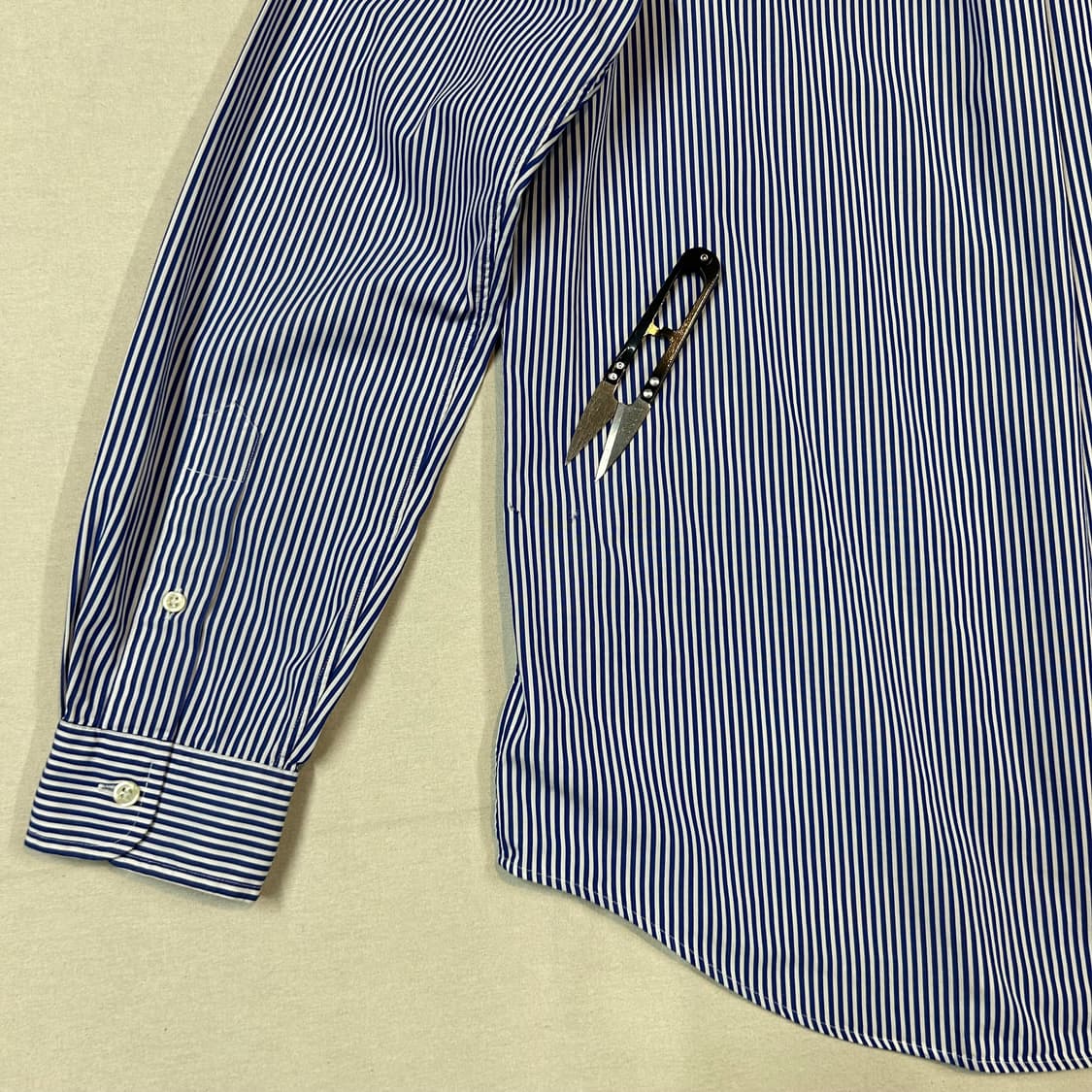 M) 폴로 랄프로렌 클래식핏 블루 스트라이프 포플린 셔츠 T84 상품이미지8