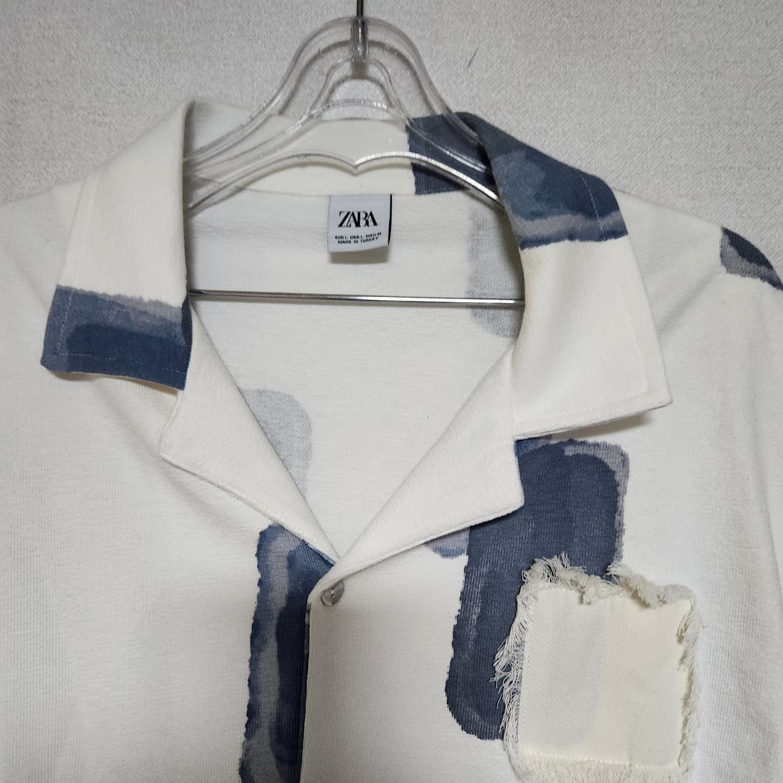 자라 추상 프린트 셔츠 남L 오버핏 상품이미지4