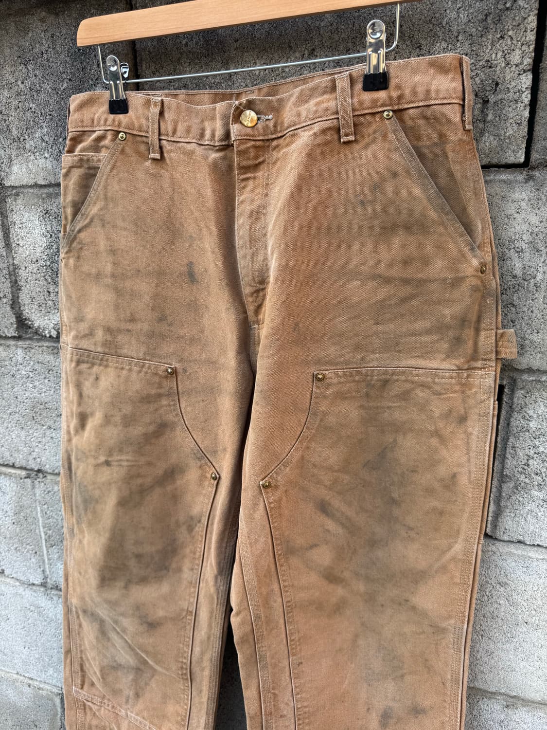 칼하트 빈티지 b01 브라운 더블니 카펜터 워크 팬츠 34/32 상품이미지3
