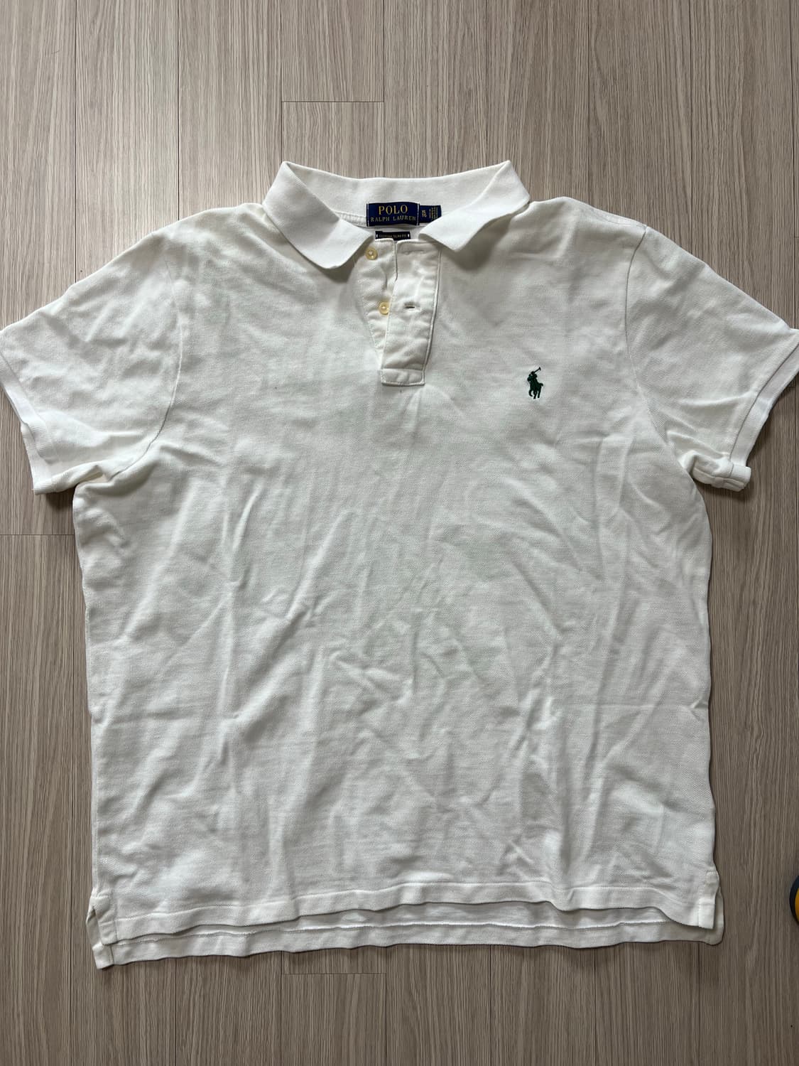 폴로랄프로렌 흰색 반팔 카라티 초록로고 상품이미지1
