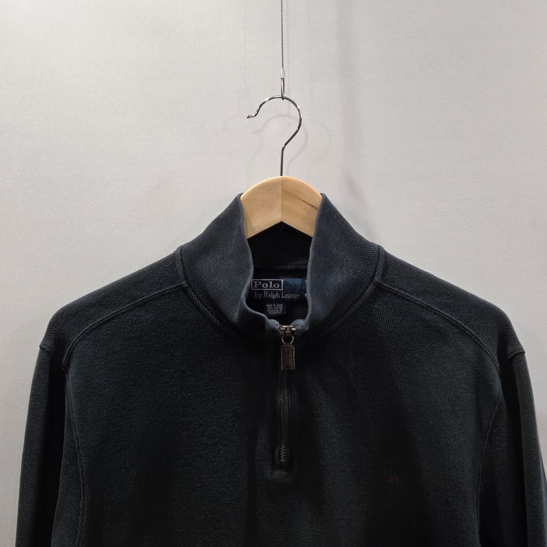 폴로랄프로렌 코튼 풀오버 하프집업 블랙 상품이미지2