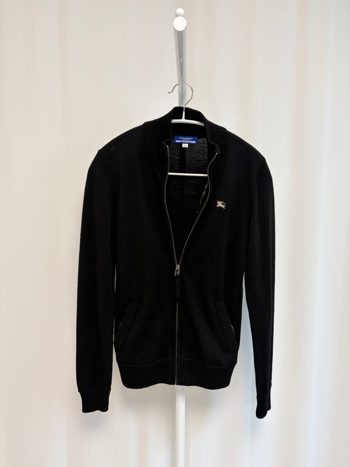 버버리 울 니트 집업 가디건 블랙 상품이미지6
