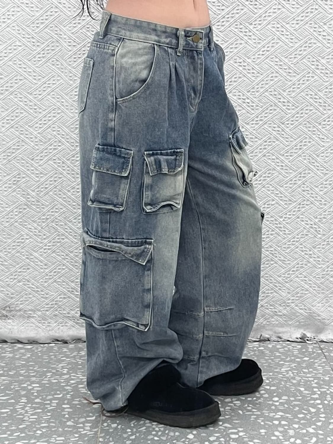 빈티지 올드스쿨 멀티포켓 데님 카고팬츠 L C07352 상품이미지1