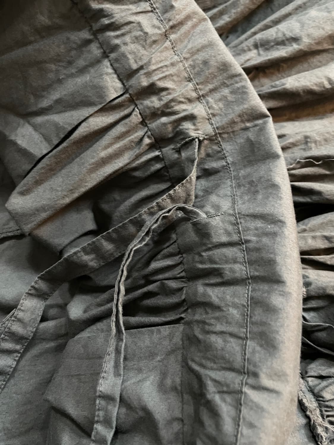 오픈 와이와이 롤드 웨이스트 미디 스커트  상품이미지4