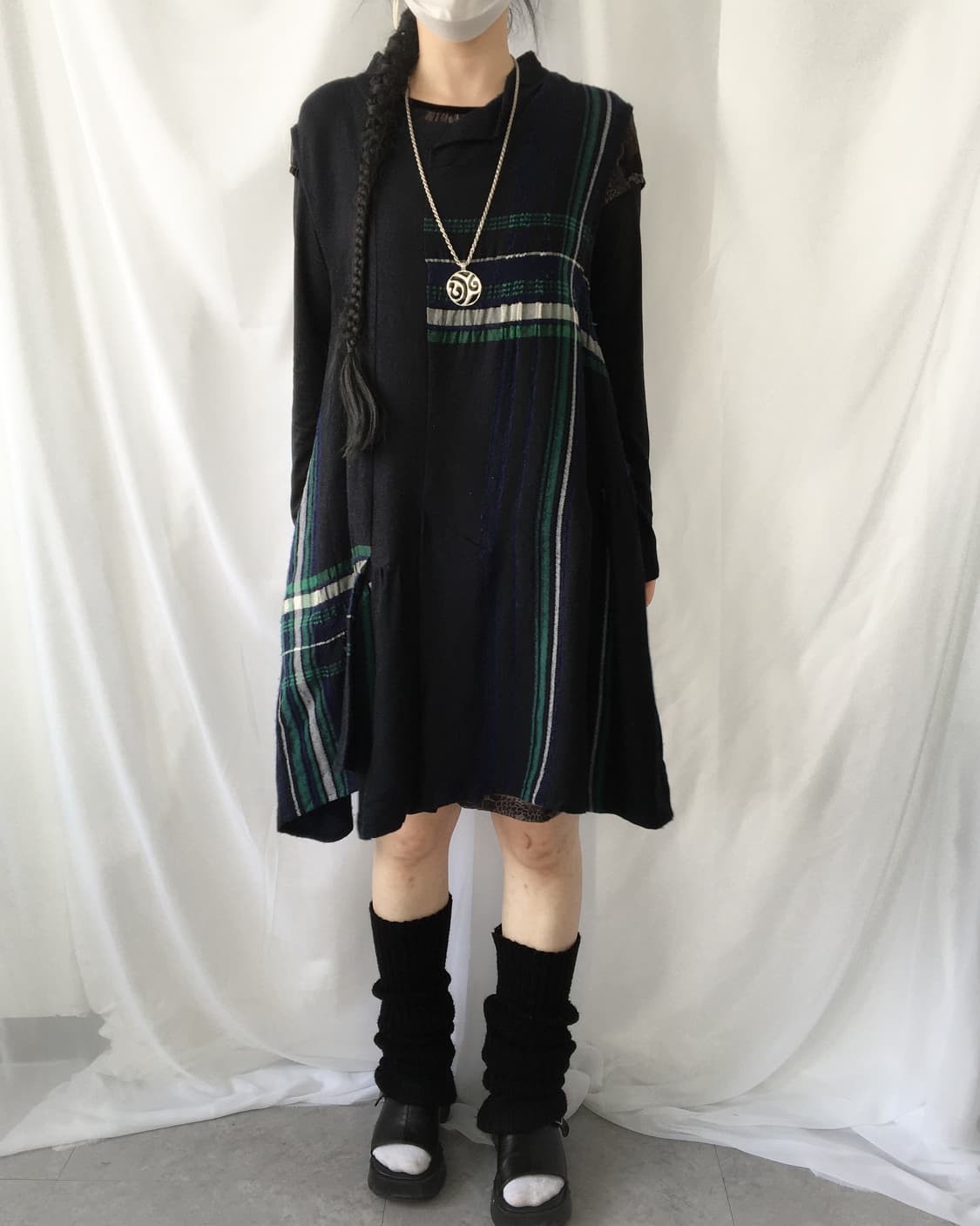 Pattern point unbalanced onepiece 상품이미지1