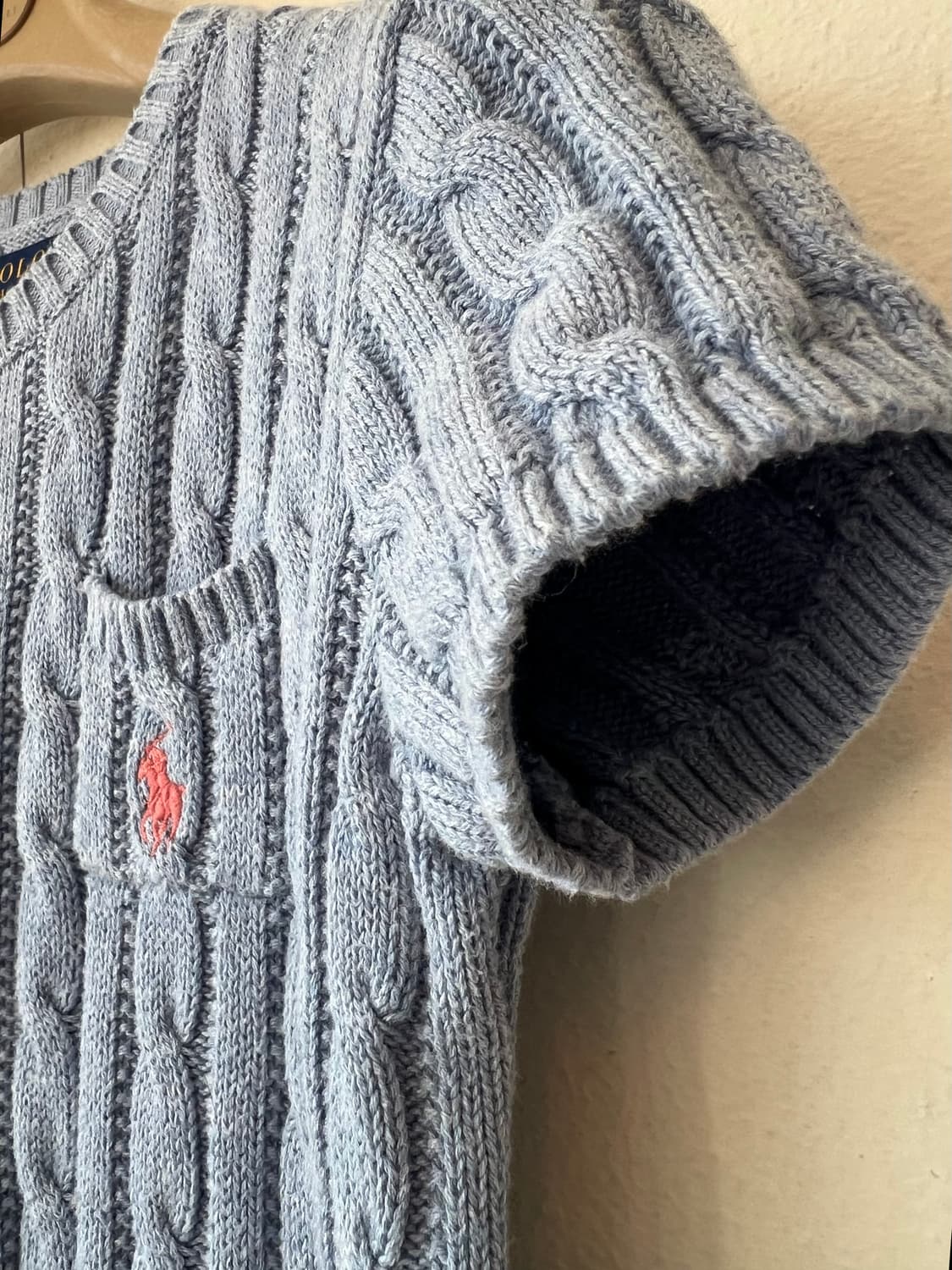 폴로랄프로렌 키즈 스카이블루 라운드니트 반팔케이블니트 상품이미지4