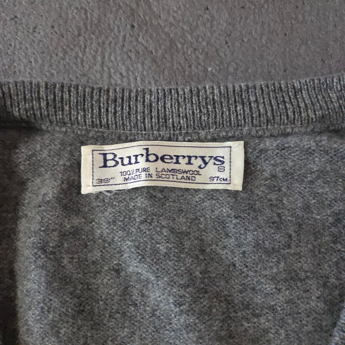 버버리 빈티지 크레스트로고 브이넥 램스울 니트 M 상품이미지6