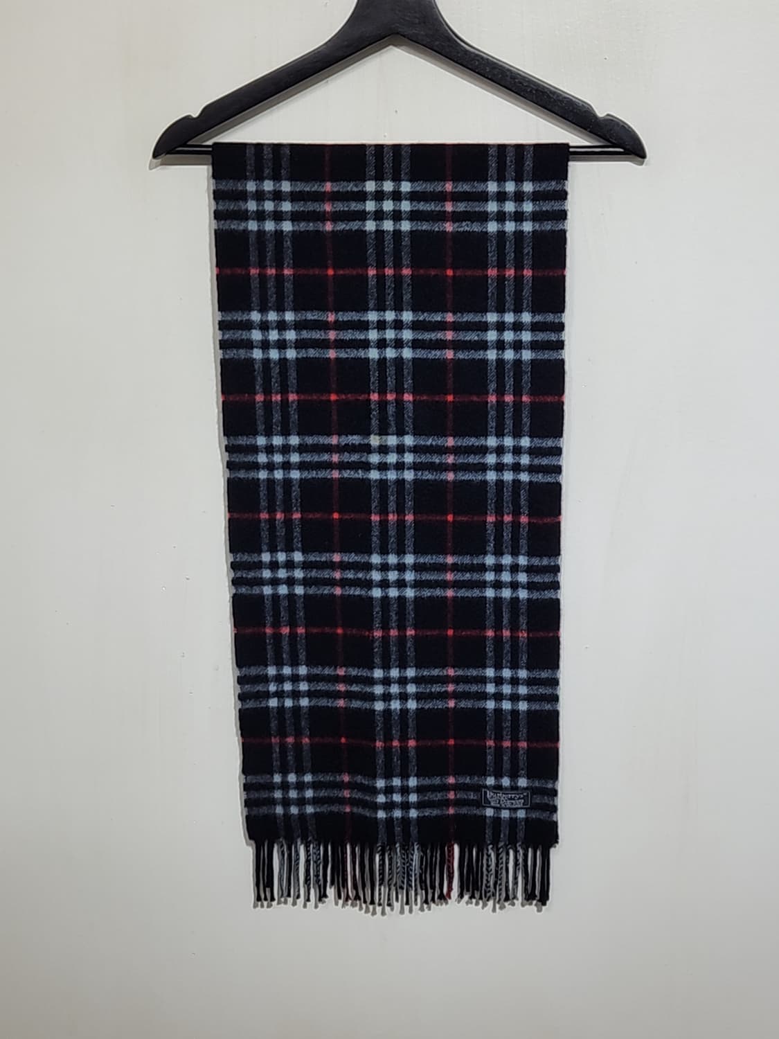 (정품) 버버리 캐시미어 목도리 네이비 체크 머플러 영국판  상품이미지1