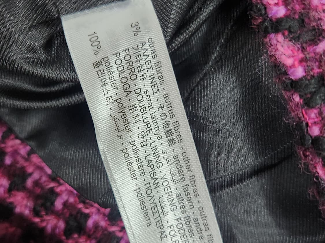 [S] 자라 ZARA 핑크 체크 트위드 크롭 자켓 여성 S 상품이미지6