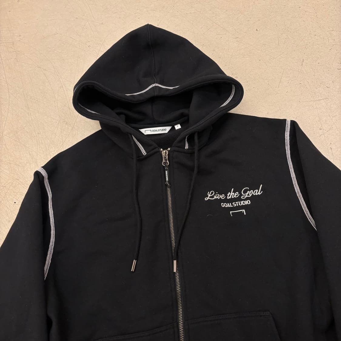 골스튜디오 빅로고 스티치 후드집업 상품이미지3