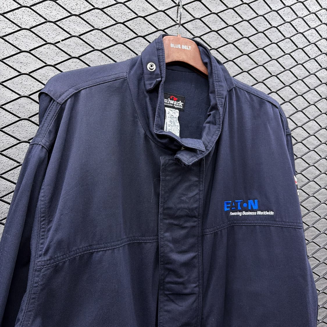 Bulwark 리얼워크 FR자켓 스냅버튼 암패치 디테일 네이비 상품이미지4