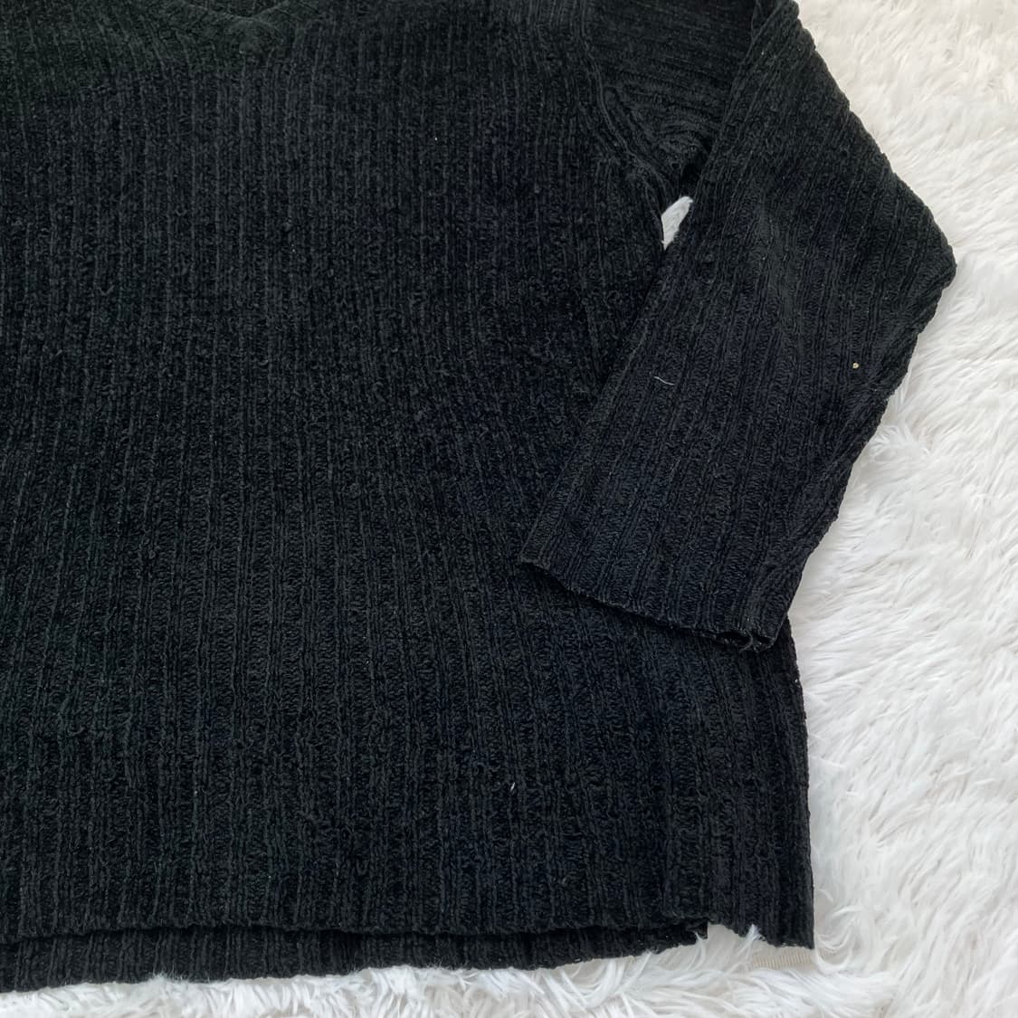 빈티지 블랙 V넥 니트 749 y2k 스트릿 갸루 펑키 일본빈티지 상품이미지4