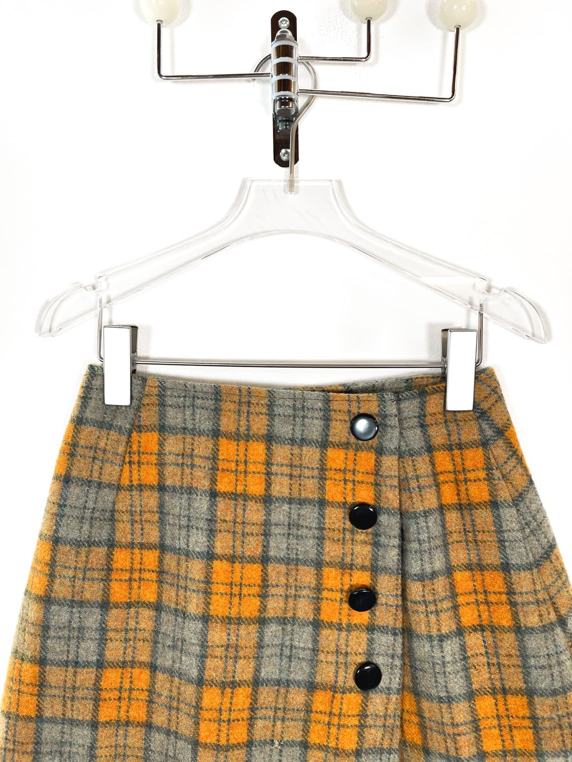 빈티지 체크 버튼 스커트 상품이미지5