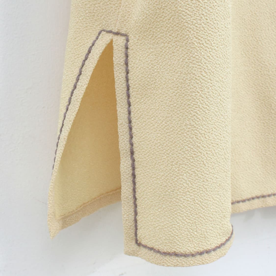 일본빈티지 옐로우 스티치 자수 반팔 블라우스 상품이미지4