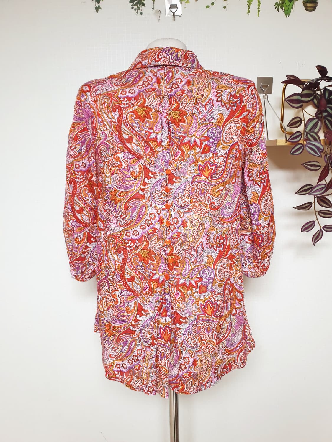 루치아노최 페이즐리 코튼셔츠 55 블라우스 레드 상품이미지5