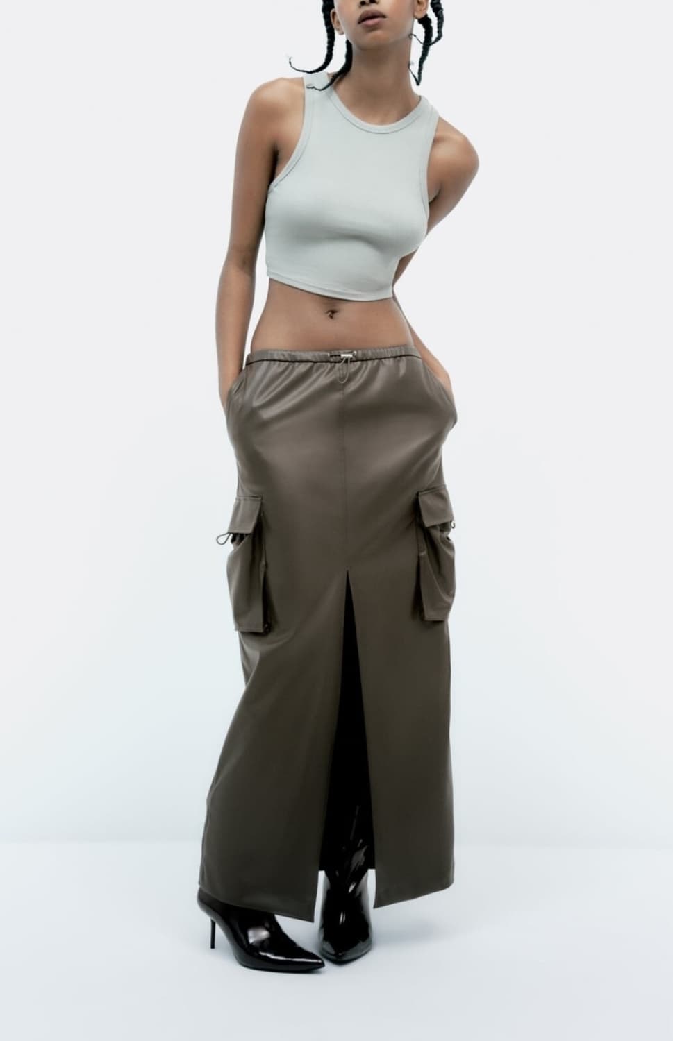 자라 레더 카고 롱 스커트 상품이미지1