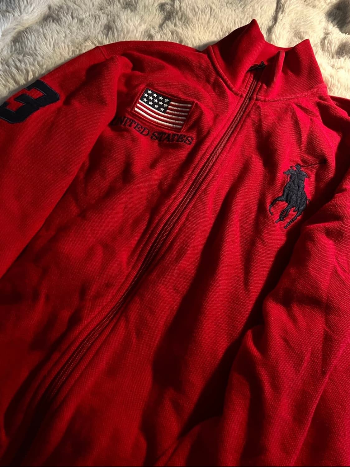 폴로 랄프 로렌 빅포니 USA 성조기 집업 레드 상품이미지1
