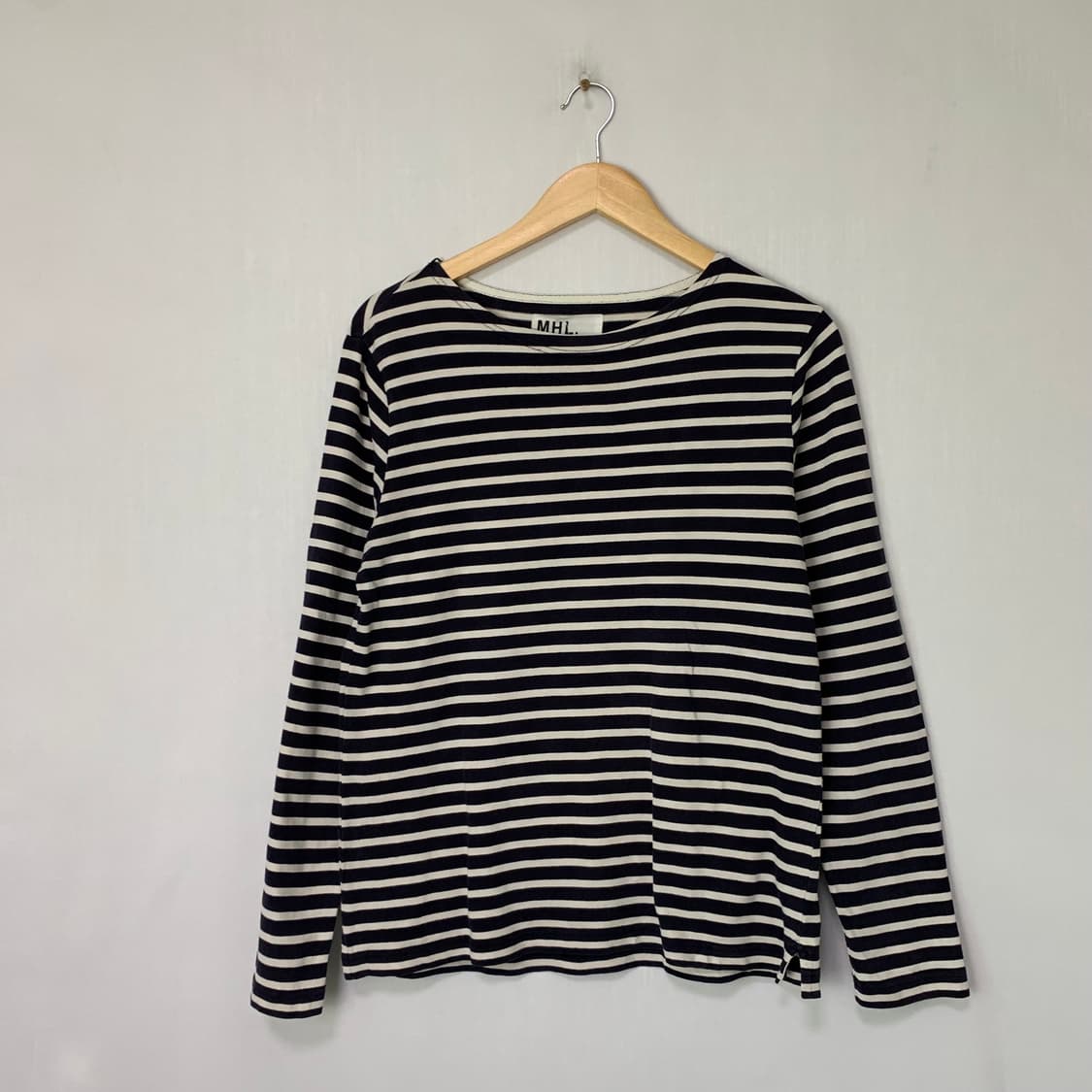 MHL 마가렛호웰 빈티지 단가라 스트라이프 롱슬리브 긴팔 티셔츠 상품이미지1