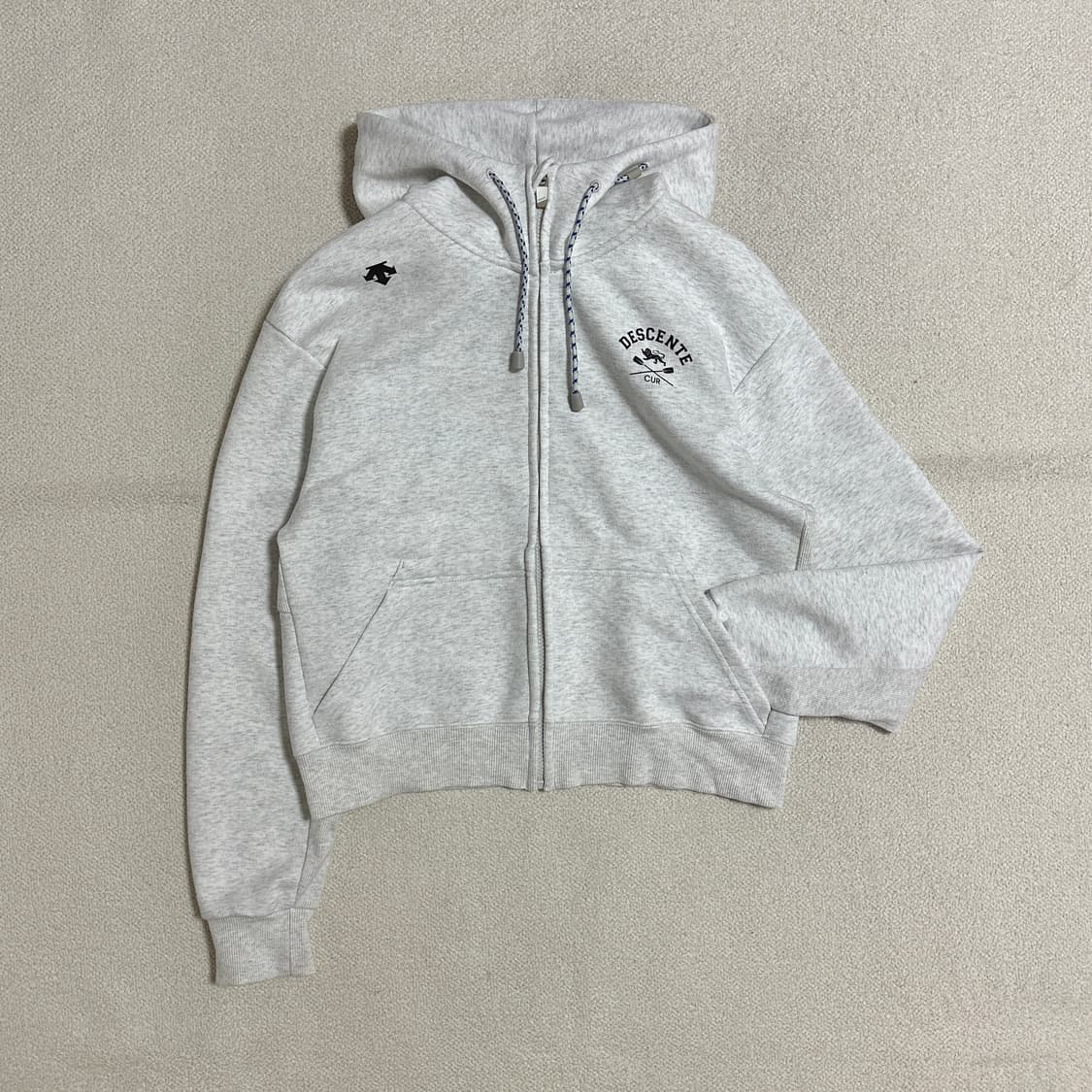 데상트 캠브리지 프렌치테리 후드집업 상품이미지1