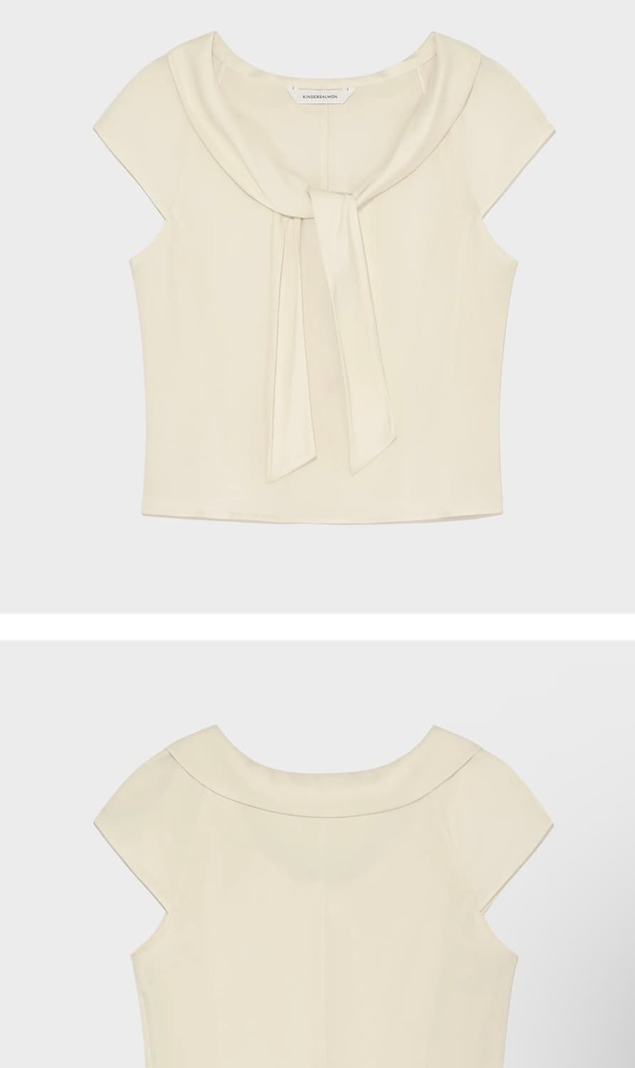 킨더살몬 Valois Bowtie Top Cream M 상품이미지2