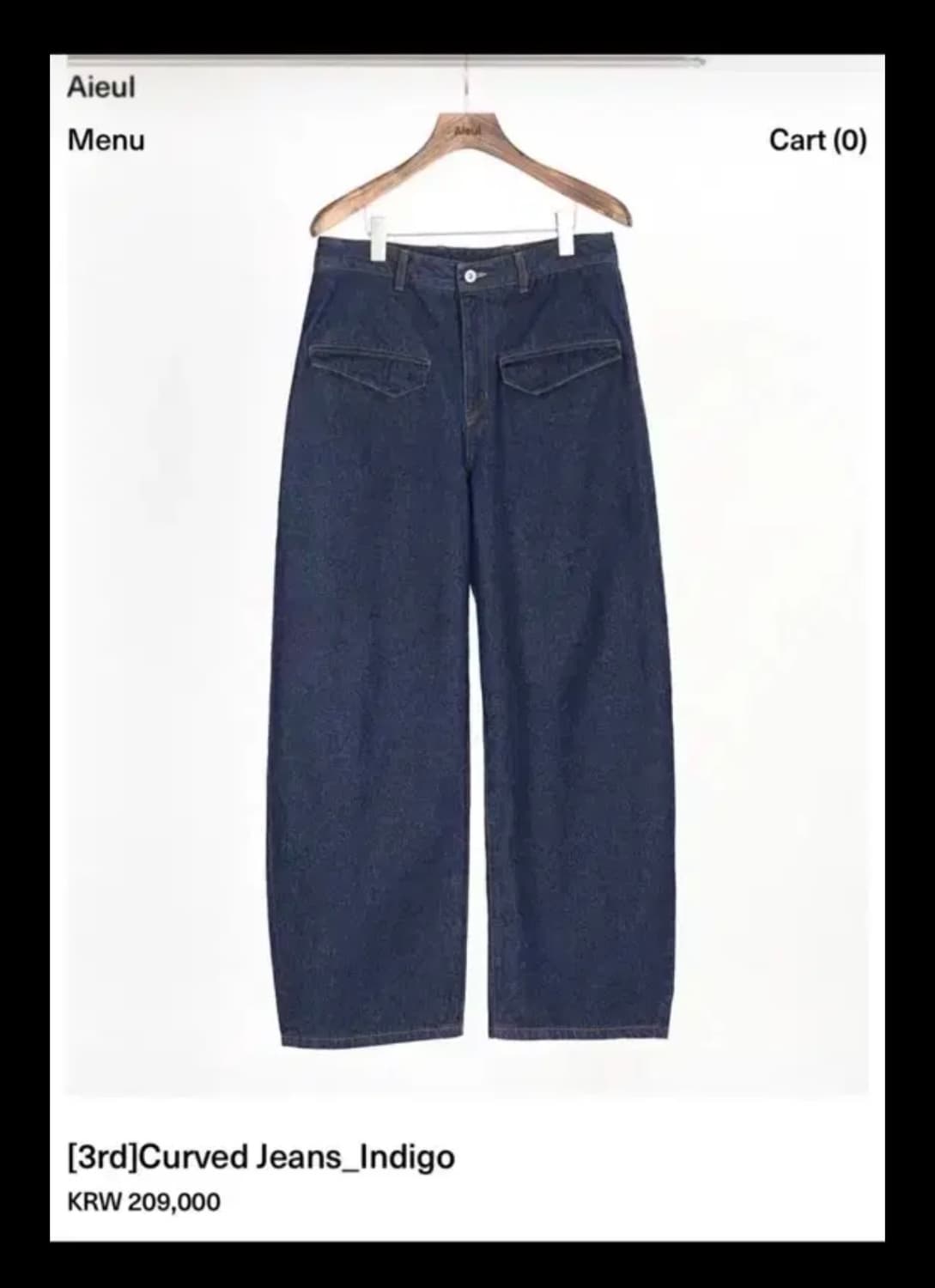 Aieul 3rd 커브드 데님 인디고 상품이미지1