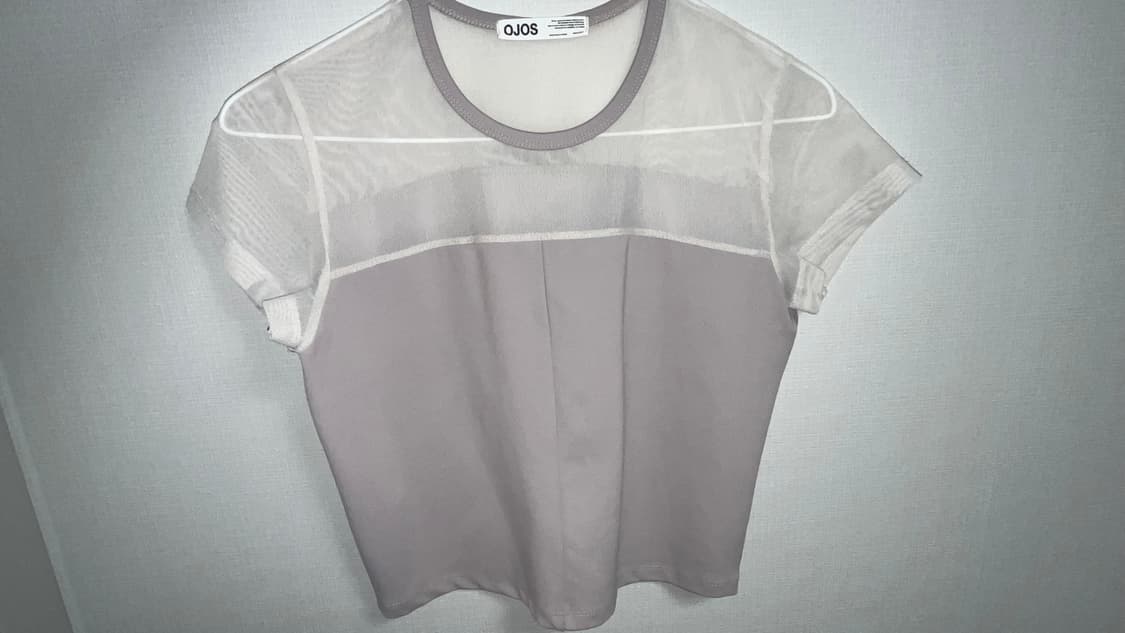 OJOS Half Sheer Jersey T / Beige 상품이미지1