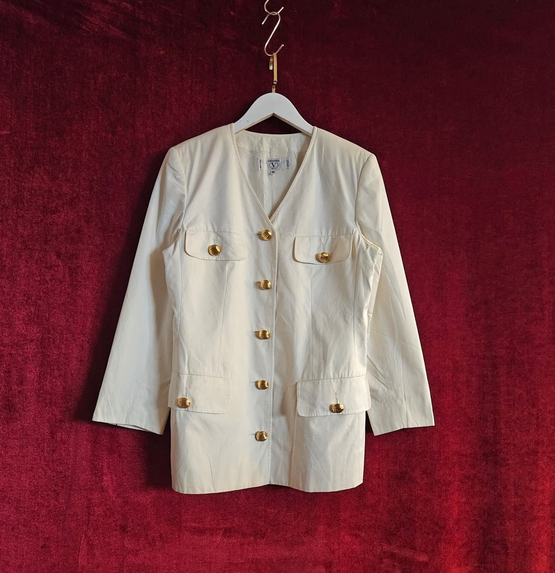 발렌티노 레트로 골든 버튼 브이넥 자켓 42size 상품이미지2