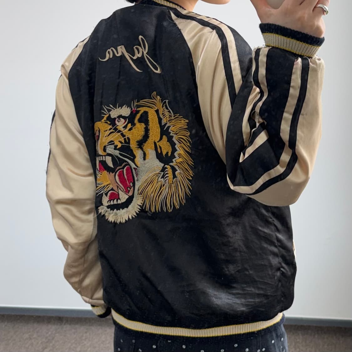 Vintage 리버시블 블랙 벨벳 스카쟌  상품이미지3