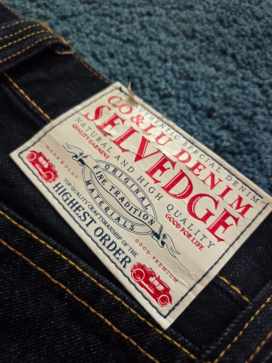 Coandlu 셀비지 프린팅 청바지 상품이미지3