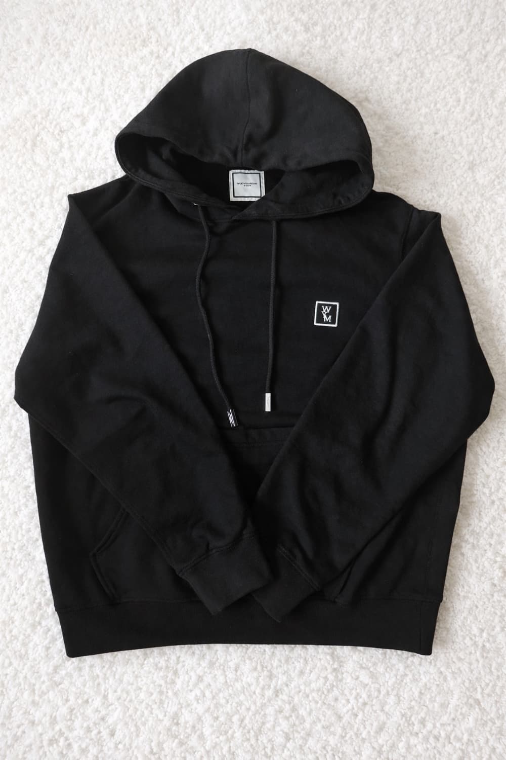 우영미 후드티 파리 백로고 후드 블랙 48 새상품급 상품이미지1