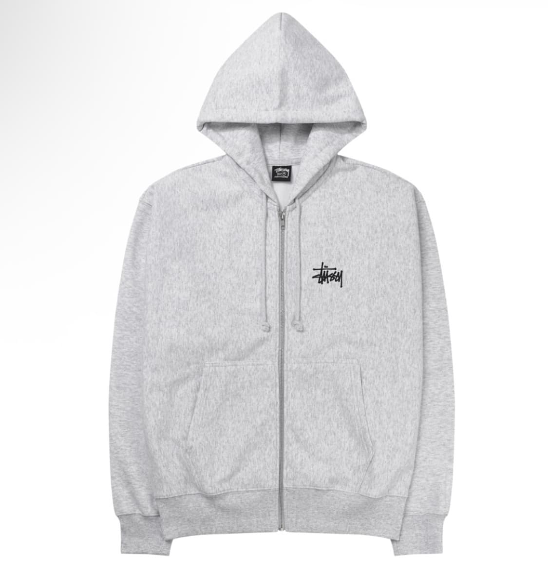 스투시 베이직 스투시 후드 집업 애쉬 헤더 상품이미지1
