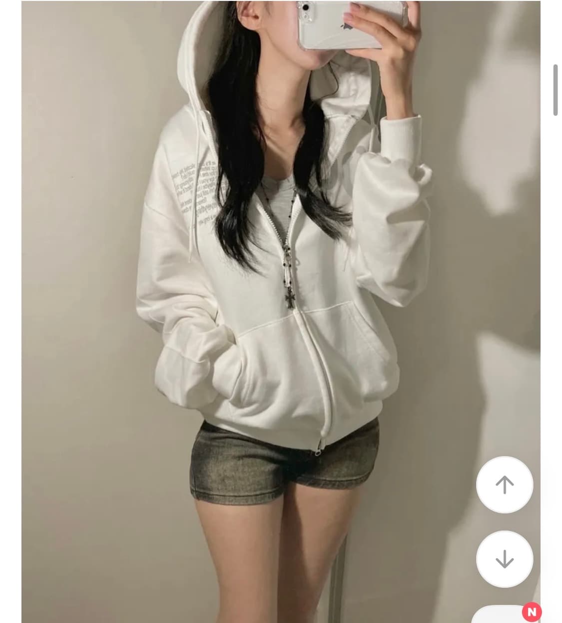 에이블리 남여공용 레터링 루즈핏 투웨이 후드집업 (새상품) 상품이미지4