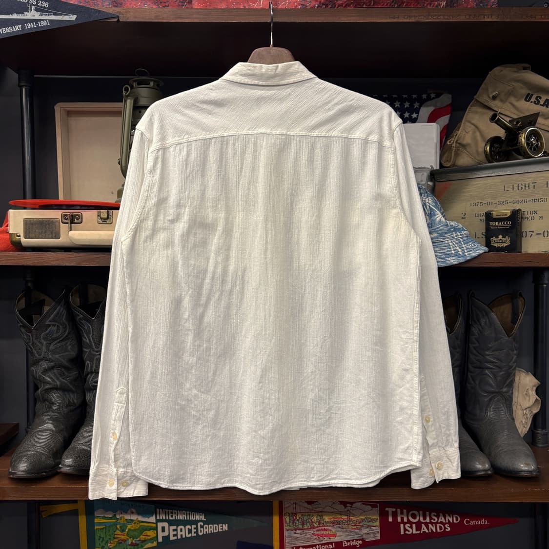 00s 파타고니아 오가닉코튼 화이트 린넨셔츠 투포켓 사이드탭 N732 상품이미지2
