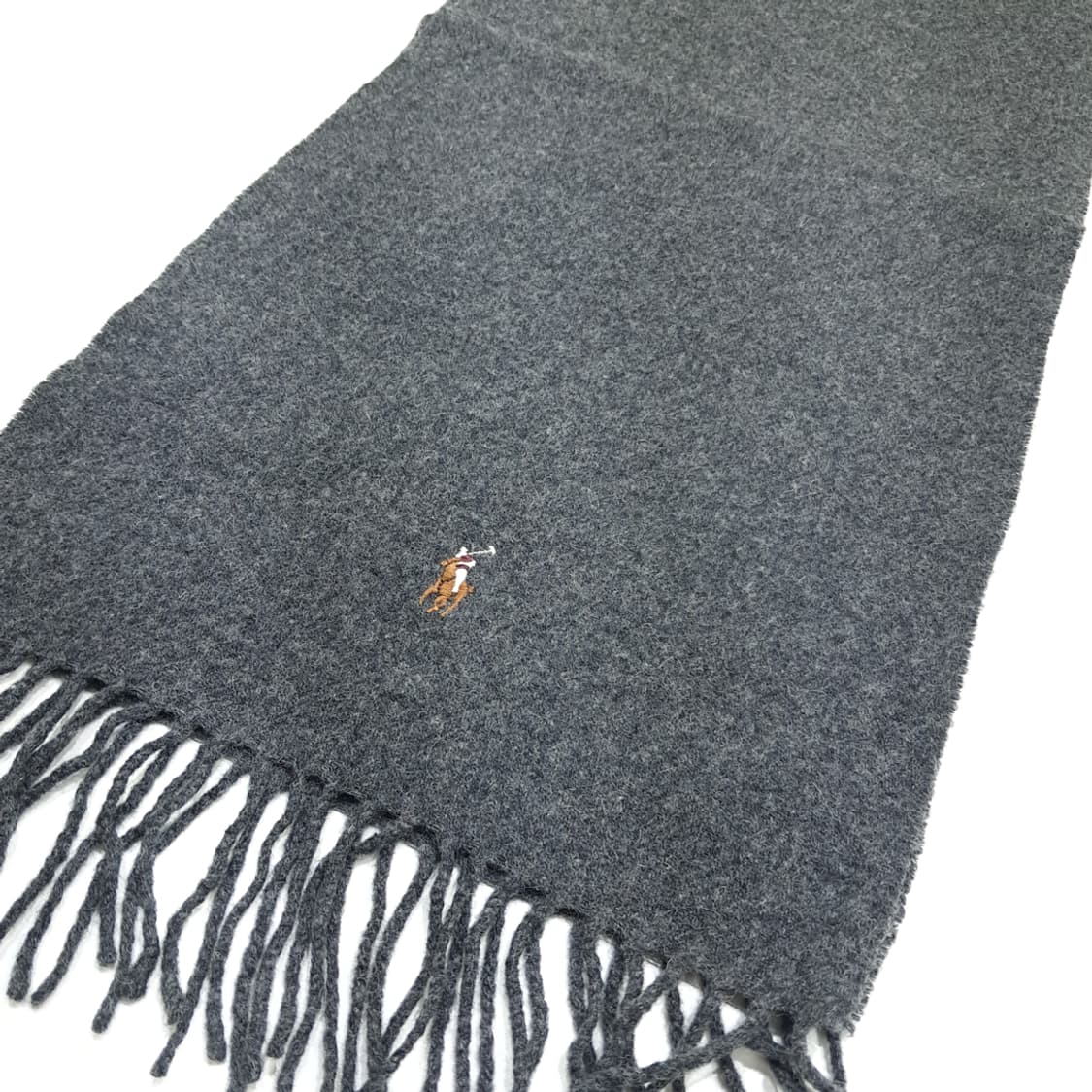MX355 폴로 랄프로렌 그레이 램스울 목도리 머플러 상품이미지3