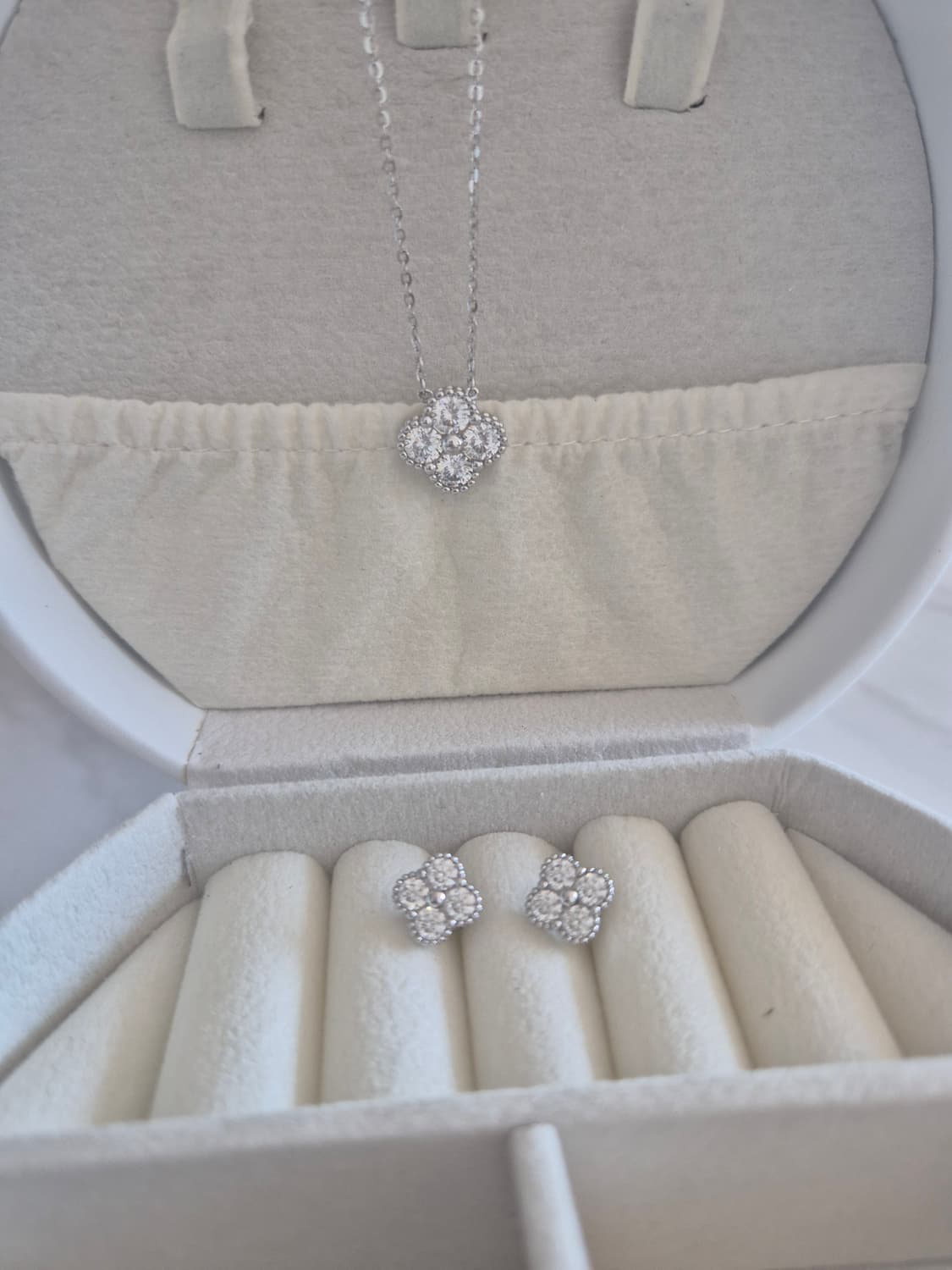 모이사나이트 s925목걸이 귀걸이 세트 상품이미지1